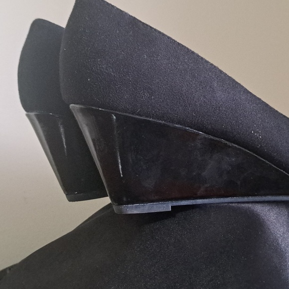 NEW Suede black slip on CASUAL WOMAN'S HIGH HEEL PLATFORM - Picture 7 of 7